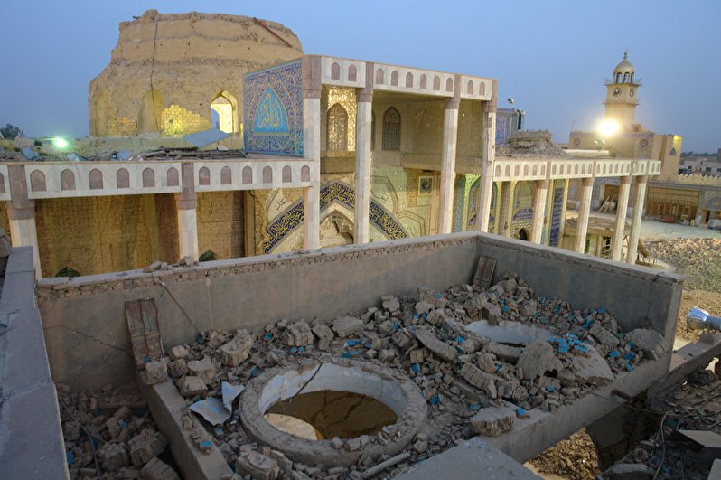 destruction of the dome and minarets of the holy shrines of Samarra