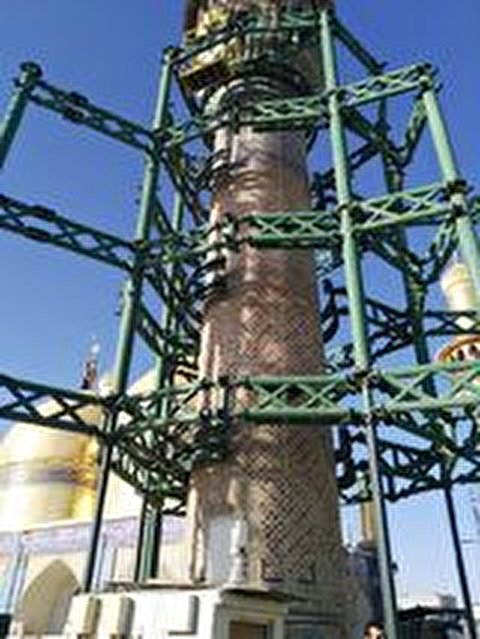 revival and repairing of the minaret of the holy shrine of Imam in Javadain