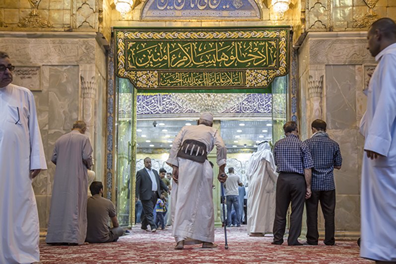 Pilgrims in Imam Hussein Shrine