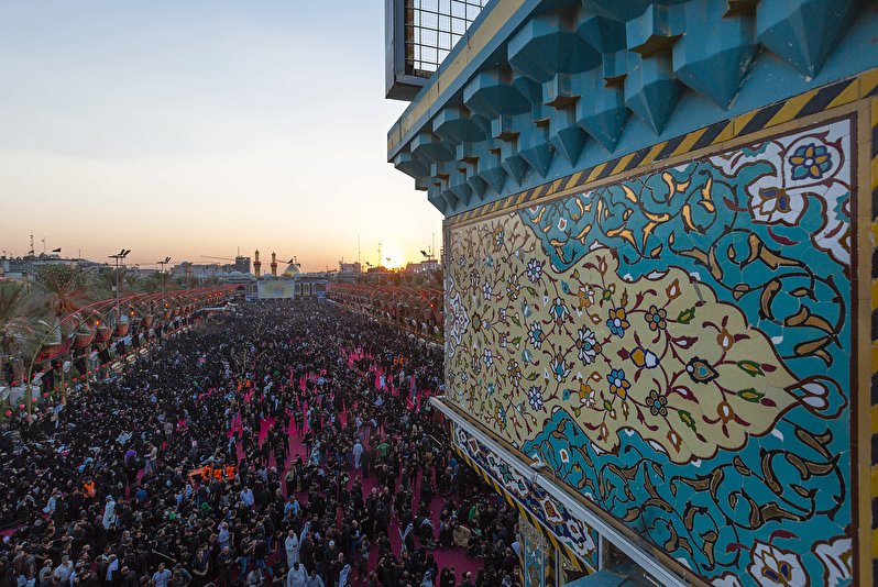 A different view of Tower clock in the shrine of Imam Hussein(PBUH)