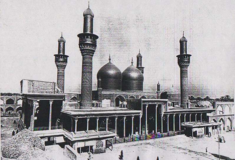 The old dome and minarets of the holy shrines of Kazemein(PBUH)